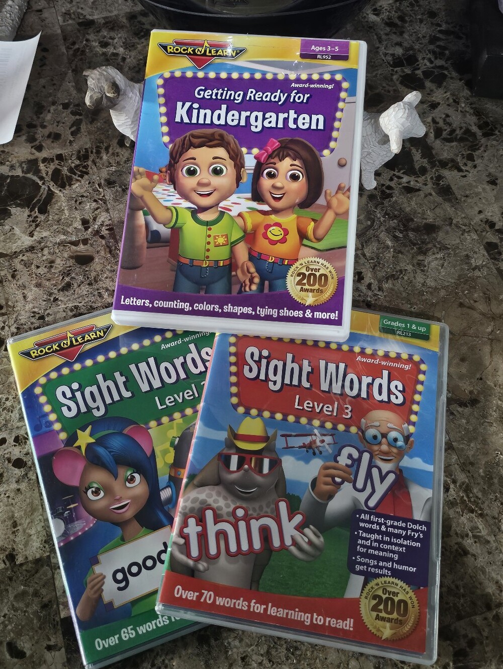 Rock N Learn DVD Lot of 3 Kindergarten Sight Words Level 2 & 3 Homeschool